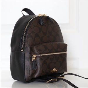 Coach Black and Brown Mini Backpack